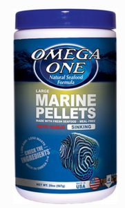Omega One - Large Marine Pellets with Garlic Fish Food  20-oz jar